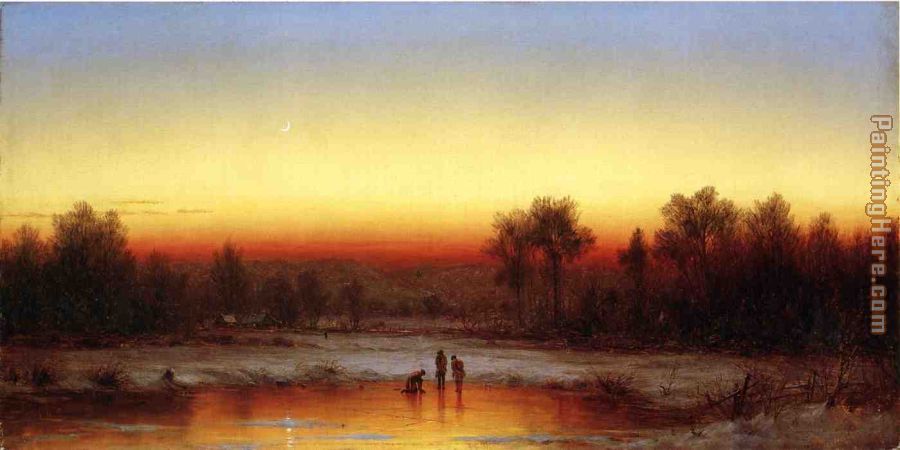 A Winter Twilight painting - Sanford Robinson Gifford A Winter Twilight art painting